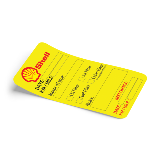 60 x Shell Oil Change Service Reminder Stickers for Cars Trucks Vans - PVC Vinyl - Picture 1 of 1