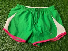 Nike Women's Dri-Fit 5K Tempo Running Shorts 573728-324 Sz M Green Pink