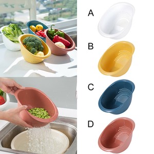 Plastic-Kitchen-Fruit-Vegetable-Drain-Basket-Basin-Wash-Filter-Colander-Tool
