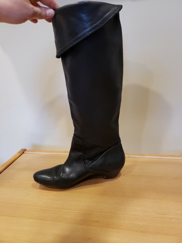 Frye Lederstiefel Damengröße 7M schwarz hergestellt in Brasilien umklappbar - Bild 7 von 12