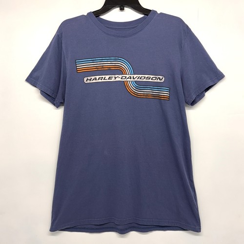 Harley Davidson T-Shirt Retro Stripe Blau Herren Gr. L Harley Merch Sport Stripe