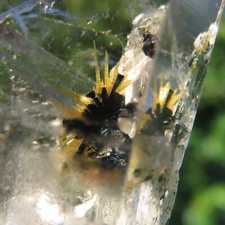 Minerali *** QUARZO FUME' con EMATITE e RUTILO DORATO "Capelli di Venere"