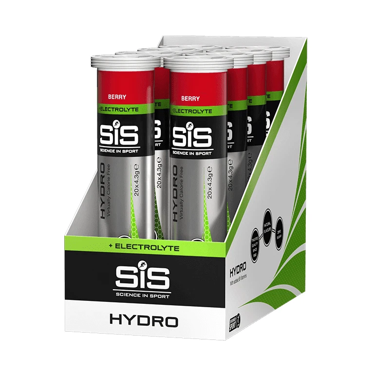 Science in Sport SiS | Hydro Tablets + Electrolyte | Berry | 8 Tubes