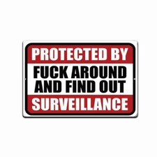 Property Protected By Find Out Caution  Warning No Trespassing  Sign Aluminum