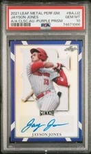 2021 Perfect Game Purple Prismatic AUTO 25/25 JAYSON JONES Razorbacks PSA 10 GEM