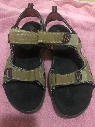 MEN’S SIZE 11 OZARK OPEN TOE TRAIL SANDALS Brown Orange Black GUC *