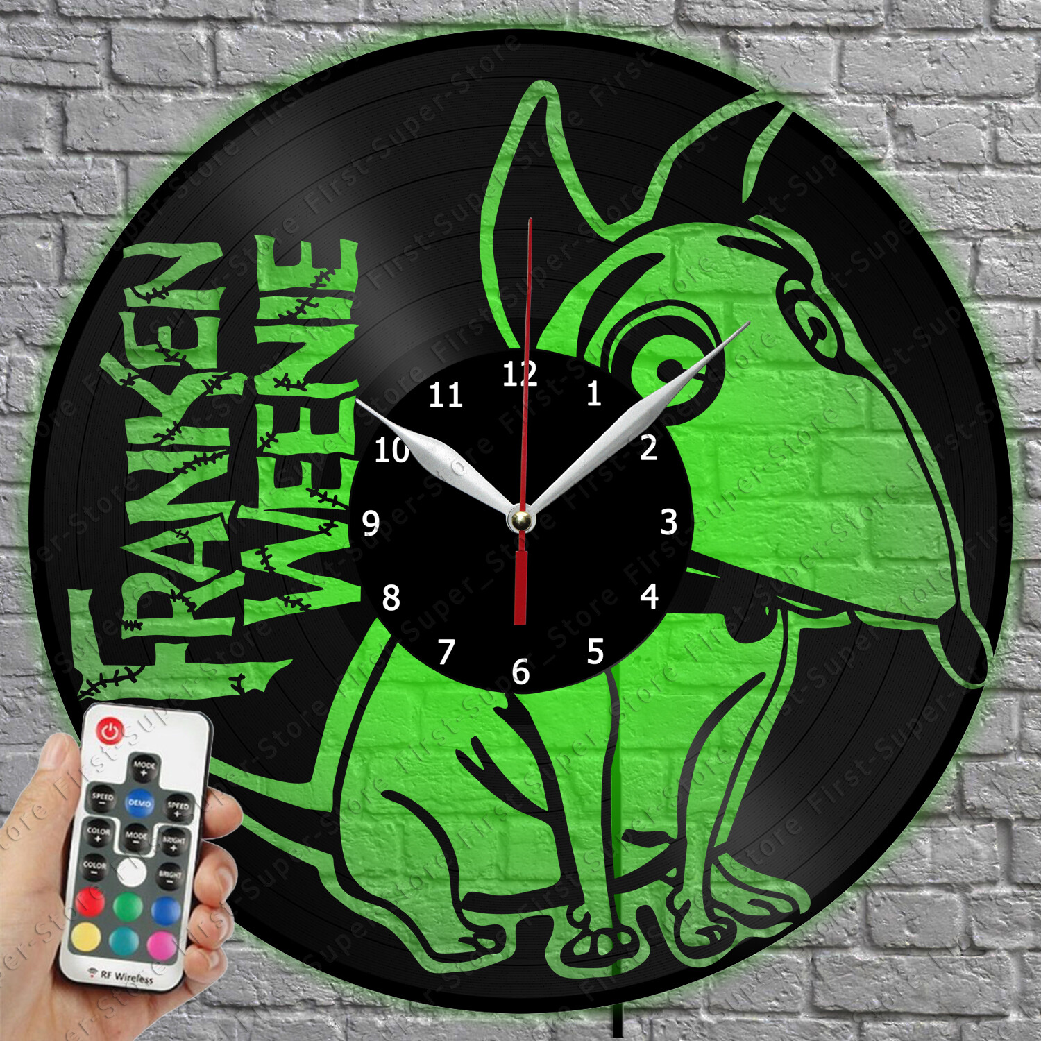 Frankenweenie LED Wall Clock with Vinyl Record and Light 1110