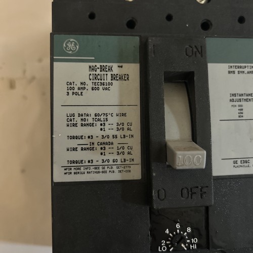 GE TEC36100 Motor Circuit Protector 100A 3P - Picture 6 of 9