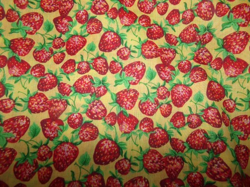 ERDBEEREN Obst Erdbeere LEBENSMITTEL Baumwolle STOFF U-Wählen Sie 1/2 Yd oder wie aufgeführt - Bild 8 von 9