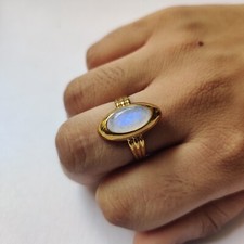vintage sterling 925 silver Moonstone Ring size 7 H-41