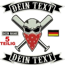 Rückenpatch Aufnäher SET 8 Varianten MC Kutte alles individuell gestickt 5-tlg