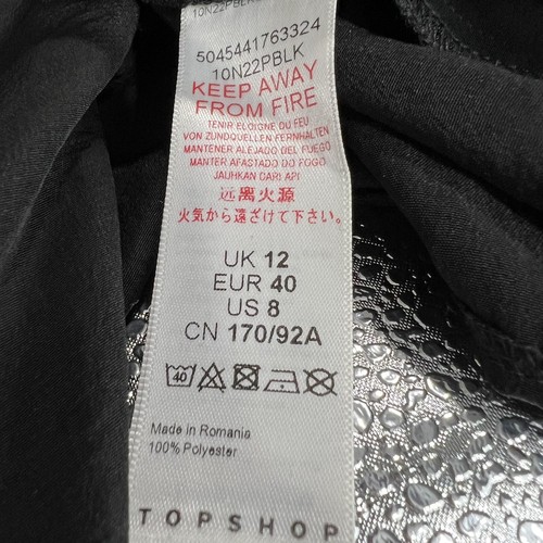 TopShop Womens Long Black Dress Sleeveless Buttoned Size 8 - Afbeelding 18 van 18
