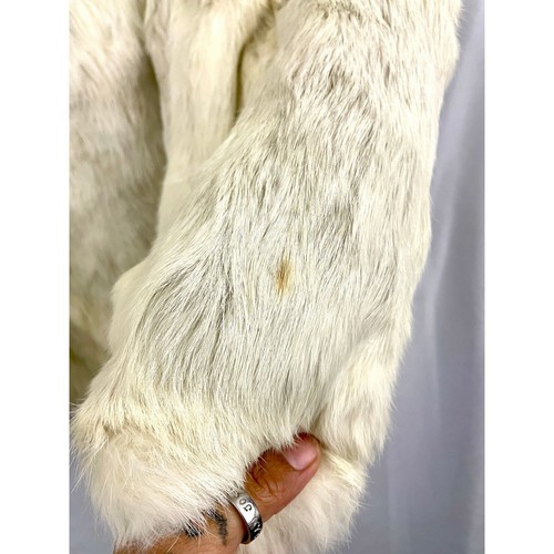VTG 100% Rabbit Fur Coat Lined Women's M 1970s Open Jacket - Picture 15 of 22