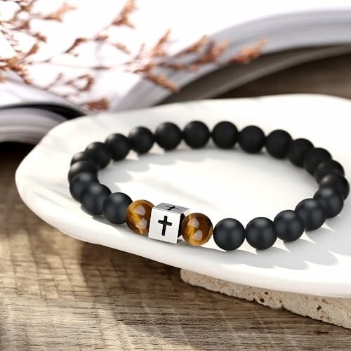 Son's Cross Bracelet - Graduation, Birthday, Father's Day Gift for Teens & Men - Picture 9 of 10