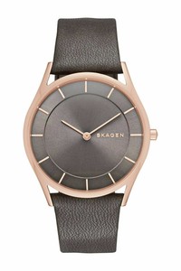 Skagen HOLST Women's Watch, Grey Dial Grey Leather Watch NIB No Tags SKW2346