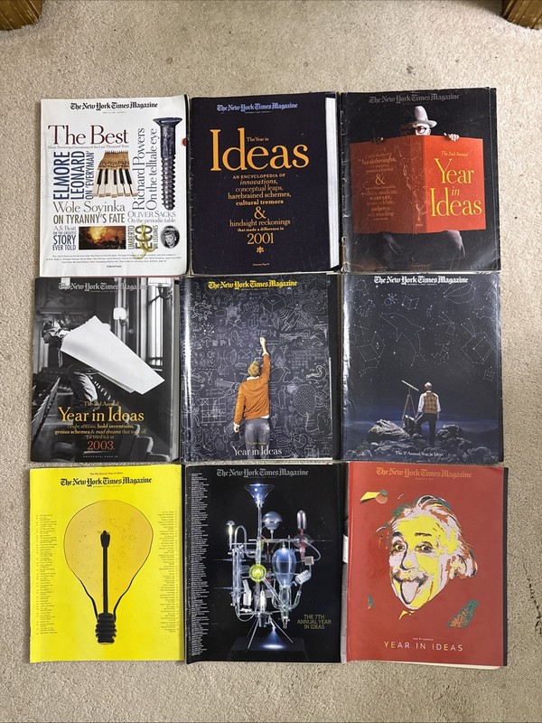 Lot of  9 New York Times THE YEAR IN IDEAS!!! 1999-2008 BRILLIANT IDEAS!!!!