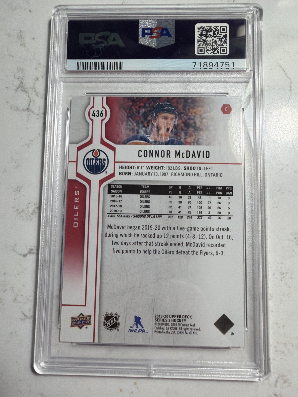 2019-20 Upper Deck - Connor McDavid #436 UD Exclusives /100 view 2