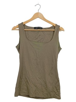 Zara Basics Damen Top Ärmellos Oliv Gr. M Tank Top Basic