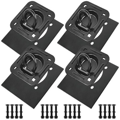 Recessed D Ring Tie Down Anchors 4 Pack (6,000 Lbs), Heavy Duty Trailer Floor...