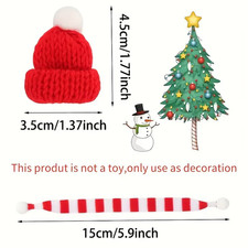 20PCS Mini Christmas Hats & Scarves Wine Bottle Covers Santa Decor