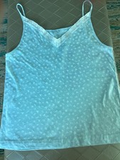 CHRISTIAN DIOR INTIMATES SZ M SIGNATURE LACE TRIM BLUE CAMISOLE EUC PLEASE READ!