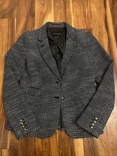 EUC Banana Republic Women  s Size 4 Black/White Tweed Blazer Jacket