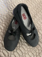 sas tripad comfort shoes women  s size 6.5WW slip on black suede. excellent cond
