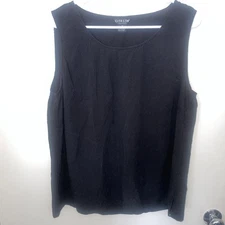 Citron Santa Monica Women’s 100% Silk Black Sleeveless Tank Top 1X