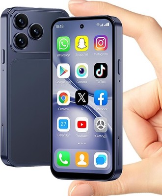 Viqee Mini Smartphone A19PRO - 4,5'' Display, 64GB ROM, 3GB RAM, Dual SIM, Blau