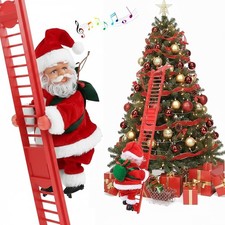 Electric Climbing Santa on Ladder Christmas Decoration Animated Musical