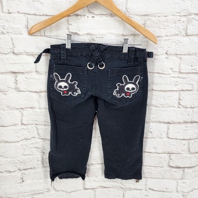 SKELANIMALS Black Jeans Pants Capris Tripp NYC Hot Topic Mall Emo