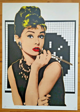 REDUZIERT- Lithographie - lt. - signiert - Popart - Audrey Hepburn - Invader