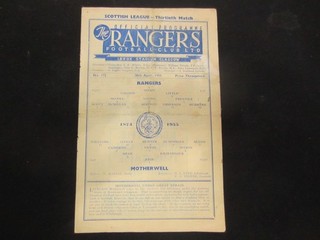 1954 55 SCOTTISH LEAGUE RANGERS v MOTHERWELL ( 13 )
