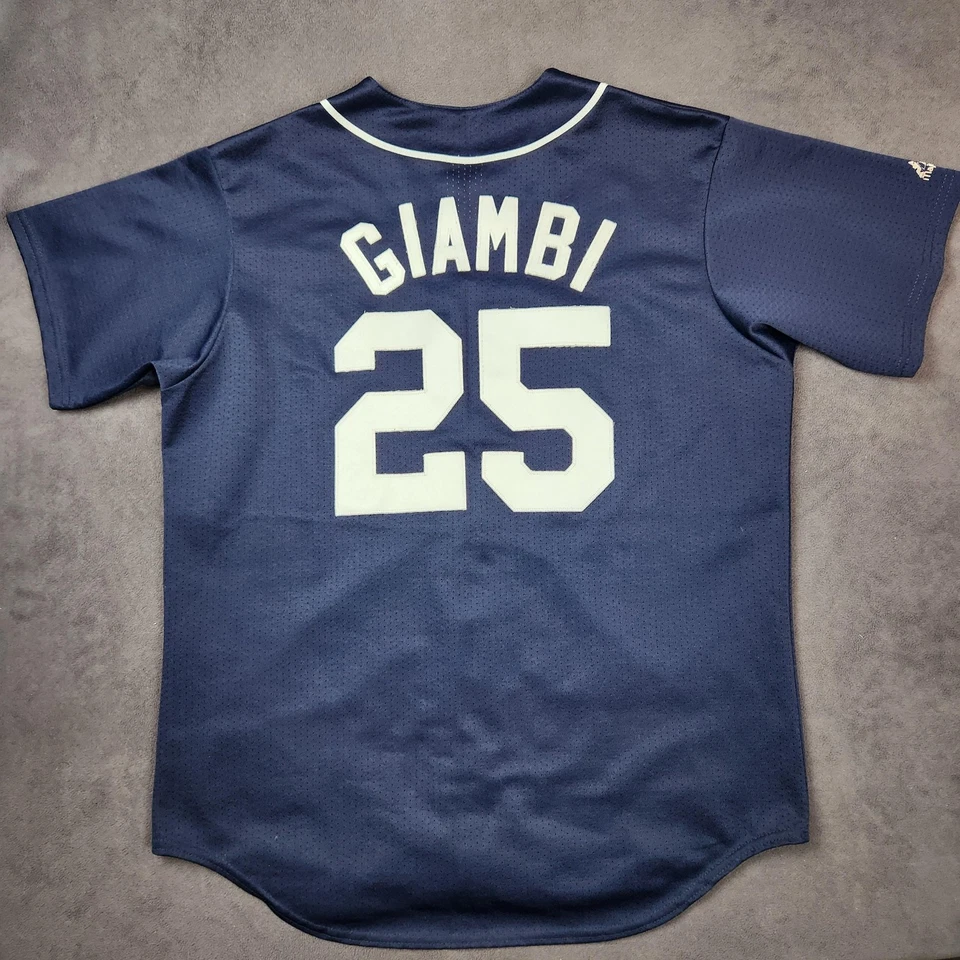 Camiseta De Colección de los Yankees de Nueva York Para Hombres Grande MLB Béisbol Jason Giambi 25 Majestuosa Foto 3 de 4