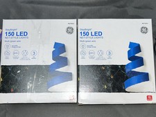GE 150 LED Net Style Lights Multicolor Green Wire Christmas Stay Bright SET Of 2