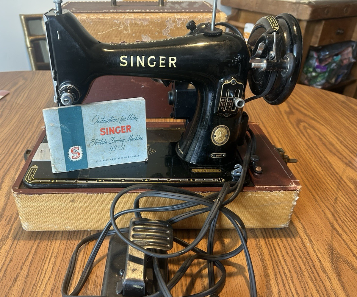 50s Euro tailor-made work cort 珍品 Vintage 1950 Singer 99k Sewing Machine Pedal Denim Leather Case