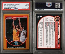 2007 Bowman Chrome #27 Tyson Chandler Gold Refractor /99 PSA 9 Mint