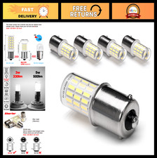12V BA15S LED Bulbs 6000K Daylight White, 1156 1141 P21W Low Voltage 5-Pack for