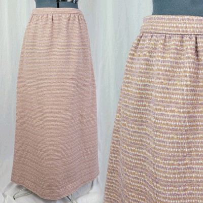 Vintage Tan/Cream/Purple Striped Maxi Skirt Size M