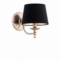 Wandlampe Stoff Schwarz Gold Schlafzimmer Elegant E14 B:20 Cm Wandleuchte Flur