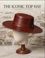 Brown Leather Cowboy Hat Classic   Unisex Wide Brim Western Accessory