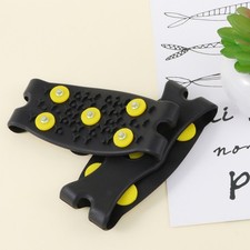 1 Pair Durable Shoes Cover 5-Stud Ice Climbing Silicone Crampon Black