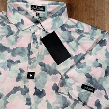 NEW Bad Birdie Core Mirage Oasis Golf Polo Mens Medium Performance Stretch