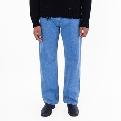 Marni Organic Denim Wide-Leg Jeans, Waist Size 31''