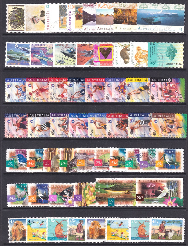 Australia collection of over 50 good used 1996 stamps