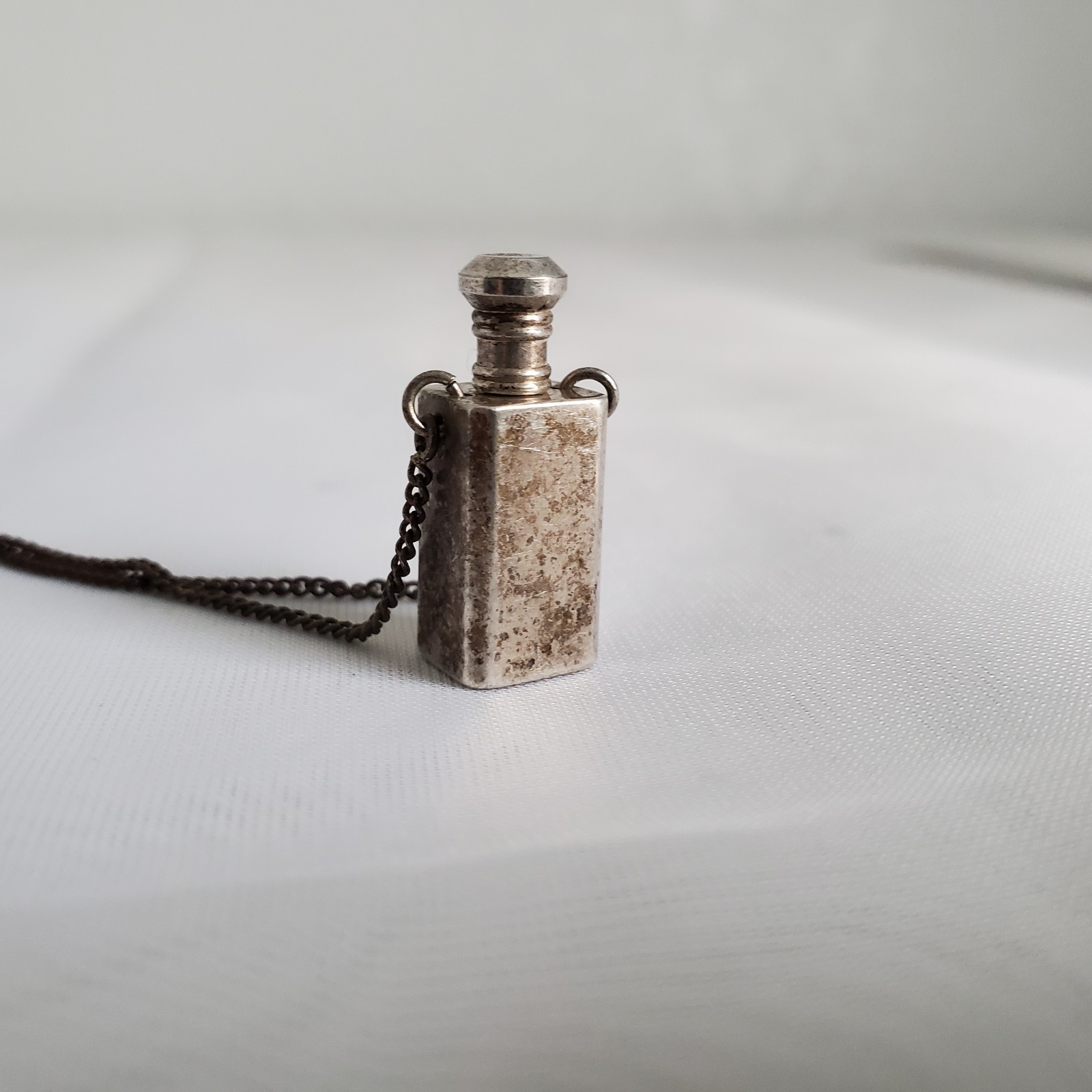 Vintage Silver Plated Rectangle Shape Perfume Bot… - image 5