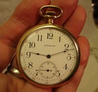 Antique WALTHAM Pocket Watch Gold filled working 1.75" thin flat 1883 ? vintage