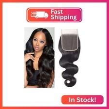 DMS Body Wave Human Hair Lace Closure 4x4 Free Part Swiss Lace Closure 12A Brazi