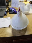Vintage Milk Glass  Hen On Nest Covered Dish With Red On Bill