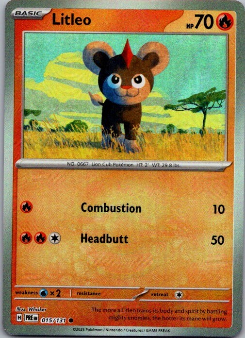 Litleo (Master Ball Pattern) Common SV: Prismatic Evolutions 015/131 NM